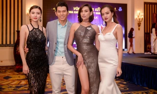 Võ Hoàng Yến mặc váy xẻ cao đi chấm thi Hoa khôi 