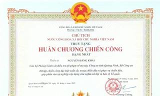 Chủ tịch nước truy tặng Huân chương Chiến công hạng Nhất cho chiến sĩ hy sinh khi làm nhiệm vụ