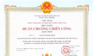 Chủ tịch nước truy tặng Huân chương Chiến công hạng Nhất cho chiến sĩ hy sinh khi làm nhiệm vụ