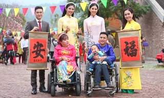 Hoa hậu Ngọc Hân, Tiểu Vy mặc áo dài hoá 'Nàng Xuân' ghi hình Tết