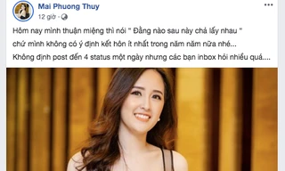 Hoa hậu Mai Phương Thuý: 'Không có ý định kết hôn trong năm năm tới'