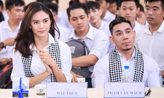 Phạm Văn Mách tái xuất, diện sơ-mi trắng như 'soái ca' bên Á hậu Mâu Thuỷ