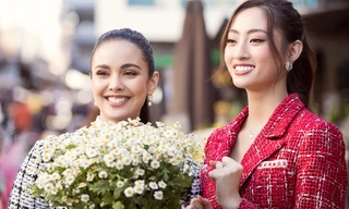 Lương Thuỳ Linh đọ nhan sắc 'một chín, một mười' với Megan Young ở Đà Lạt