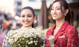Lương Thuỳ Linh đọ nhan sắc 'một chín, một mười' với Megan Young ở Đà Lạt