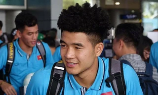 Đức Chinh và các đồng đội trở về TP HCM ngày 22/12. Ảnh: Đông Huyền.