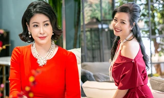 Hà Kiều Anh, NSƯT Chiều Xuân 'đọ' sắc gợi cảm với váy đỏ rực rỡ