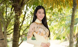 Hoa hậu Phương Khánh xinh đẹp với áo dài, trở thành Đại sứ du lịch tỉnh Bến Tre