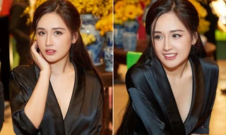 Hoa hậu Mai Phương Thuý mặc váy lụa đen khoe đường cong quyến rũ