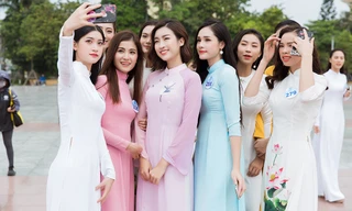 Hoa hậu Mỹ Linh, Á hậu Phương Nga mặc áo dài đọ sắc thí sinh Miss World Vietnam