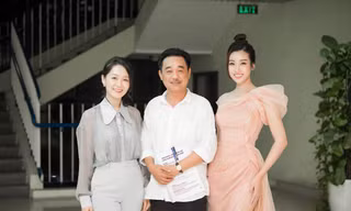 Hoa hậu Mỹ Linh vai trần yêu kiều làm giám khảo cùng 'Ngọc hoàng' Quốc Khánh