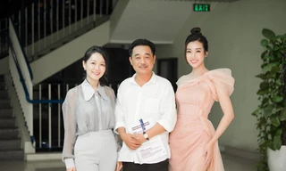 Hoa hậu Mỹ Linh vai trần yêu kiều làm giám khảo cùng 'Ngọc hoàng' Quốc Khánh