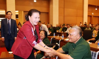Chủ tịch Quốc hội Nguyễn Thị Kim Ngân gặp mặt các thương binh nặng tiêu biểu toàn quốc năm 2019.