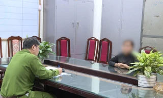 Chị Nhiền tại Cơ quan Công an