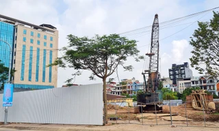 Khu vực khởi công tòa nhà liên cơ quan.