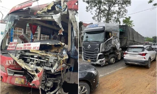 Tuyên Quang: Một người chết, 9 người bị thương khi xe khách va chạm xe đầu kéo
