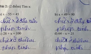 Làm bài tập Toán tìm x, học trò nhanh tay viết đáp án khiến cô giáo cũng phải chịu thua