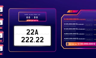 Kết thúc đấu giá, biển số 22A-222.22 được trả hơn 5 tỷ đồng