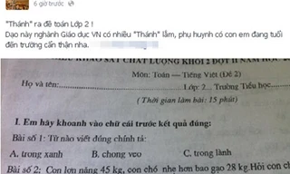 Đề toán lớp 2 quá 'hiểm', phụ huynh rối bời