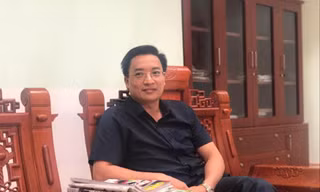 Ông Nguyễn Văn Huyến tại buổi làm việc với phóng viên