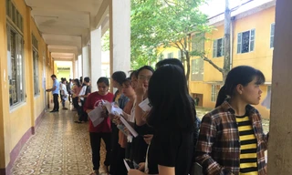 Thí sinh tại điểm thi THPT Nà Giàng, Hà Quảng, Cao Bằng. Ảnh: Nghiêm Huê