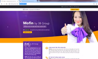 Giao diện website Mofin.vn (đang báo lỗi) và Mofin.asia của MofinẢnh: PV