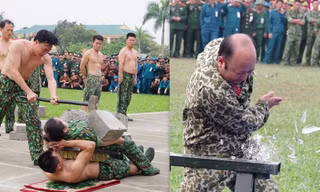 Đại đội Trinh sát 20 và đặc nhiệm Biên phòng đua tài võ nghệ, khí công