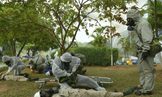 Quân đội diễn tập ứng phó sự cố chất độc quy mô lớn