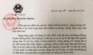 Bộ Quốc phòng truy thăng quân hàm 4 cán bộ Đoàn KT-QP 337