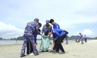 Tuổi trẻ Quân đội và đơn vị kết nghĩa chung tay làm sạch biển Hạ Long