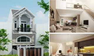 Mẫu nhà phố 1 trệt 1 lửng 1 lầu tuyệt đẹp, chi phí thấp