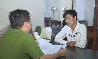 Đối tượng Doạn tại cơ quan công an.