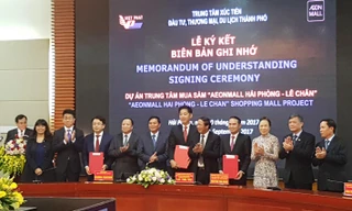 Lễ ký kết Biên bản ghi nhớ giữa Trung tâm Xúc tiến Đầu tư, Thương mại, Du lịch TP. Hải Phòng, Cty TNHH AeconMall Việt Nam và Cty CPĐT Thương mại Xuất Nhập khẩu Việt Phát. 