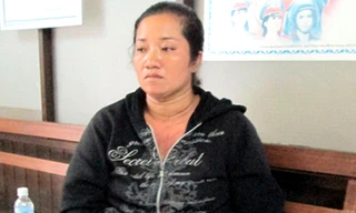 Bà Hường tại cơ quan công an. Ảnh: Xuân Mai