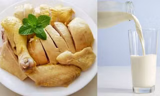 Không nên ăn kết hợp thịt gà với sữa. Ảnh: L.N