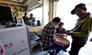 Đông trùng hạ thảo bày bán như rau ở Trung Quốc