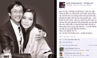 Quốc Cường cầu hôn Hồ Ngọc Hà trên Facebook