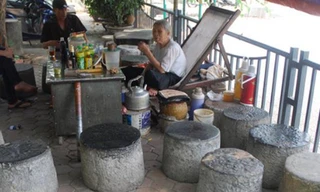 Độc đáo quán trà 'cối đá' giữa Thủ đô