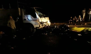 Hiện trường vụ tai nạn. Ảnh B.N