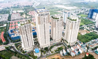 Nhìn từ trên cao The Pride nổi bật với 4 tòa tháp và sở hữu khuôn viên rộng lớn.