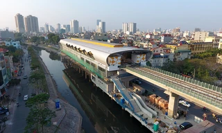Tuyến đường sắt Cát Linh - Hà Đông nhìn từ trên cao