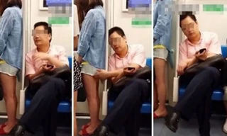 Người đàn ông bảnh bao 'quấy rối' cô gái trên tàu điện