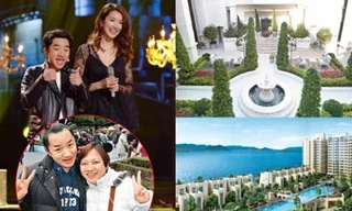 Vương Tổ Lam , mẹ anh (ảnh dưới), vợ tài tử - hoa hậu Lý Á Nam (ảnh trên). 