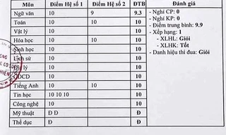 Nam sinh Sài Gòn gây choáng với bảng điểm chi chít 10