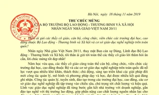 Bộ trưởng gửi thư chúc mừng các Nhà giáo Giáo dục nghề nghiệp