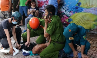 Công an và dân quân phường Tân Lập khống chế người đàn ông