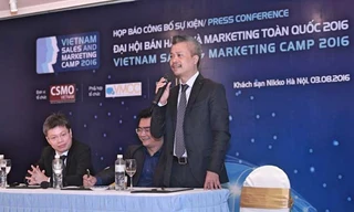 Quang cảnh buổi họp báo công bố sự kiện Đại hội Bán hàng và Marketing toàn quốc 2016.