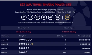 Kết quả kỳ quay 136 của sản phẩm Power 6/55