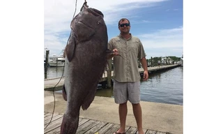 Khuất phục cá mú đen 135 kg bằng cần câu