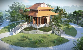 Đền thờ tại Khu di tích lịch sử Cách mạng Tức Dụp đang được Sao Mai Group đầu tư xây mới