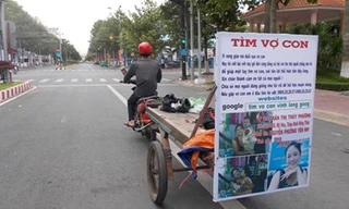 Anh Thuận kéo "bảng thông báo" khắp nơi tìm vợ con 